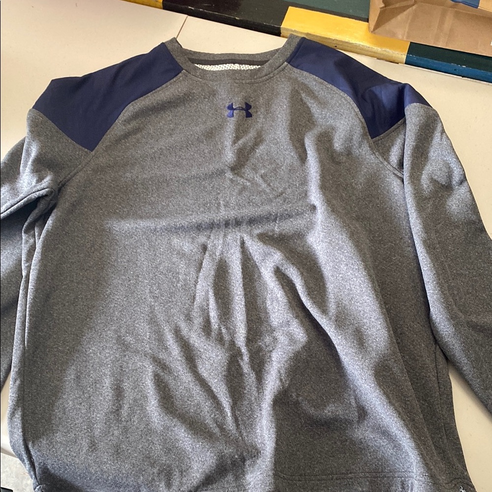Under Armour Heather Gray and Navy Pullover